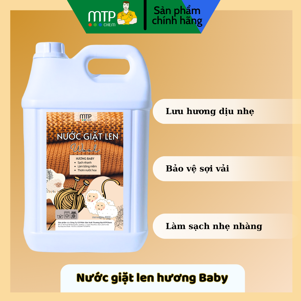 Nước giặt len làm mềm bông bóng hồi phục form quần áo, lưu hương WOOL- Hương Baby